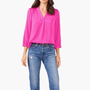 Rumple Satin Top Vince Camuto - Wild Petunia Hot Pink - XL